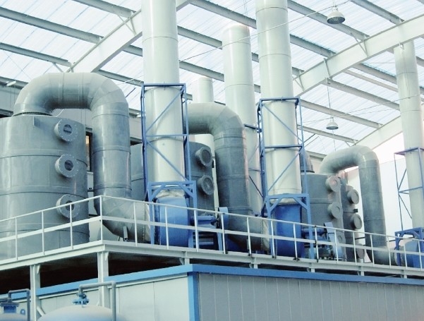 Система обработки отходов газа с хромным покрытием, отходов газа с цинковым покрытием, кислоты и щелочей